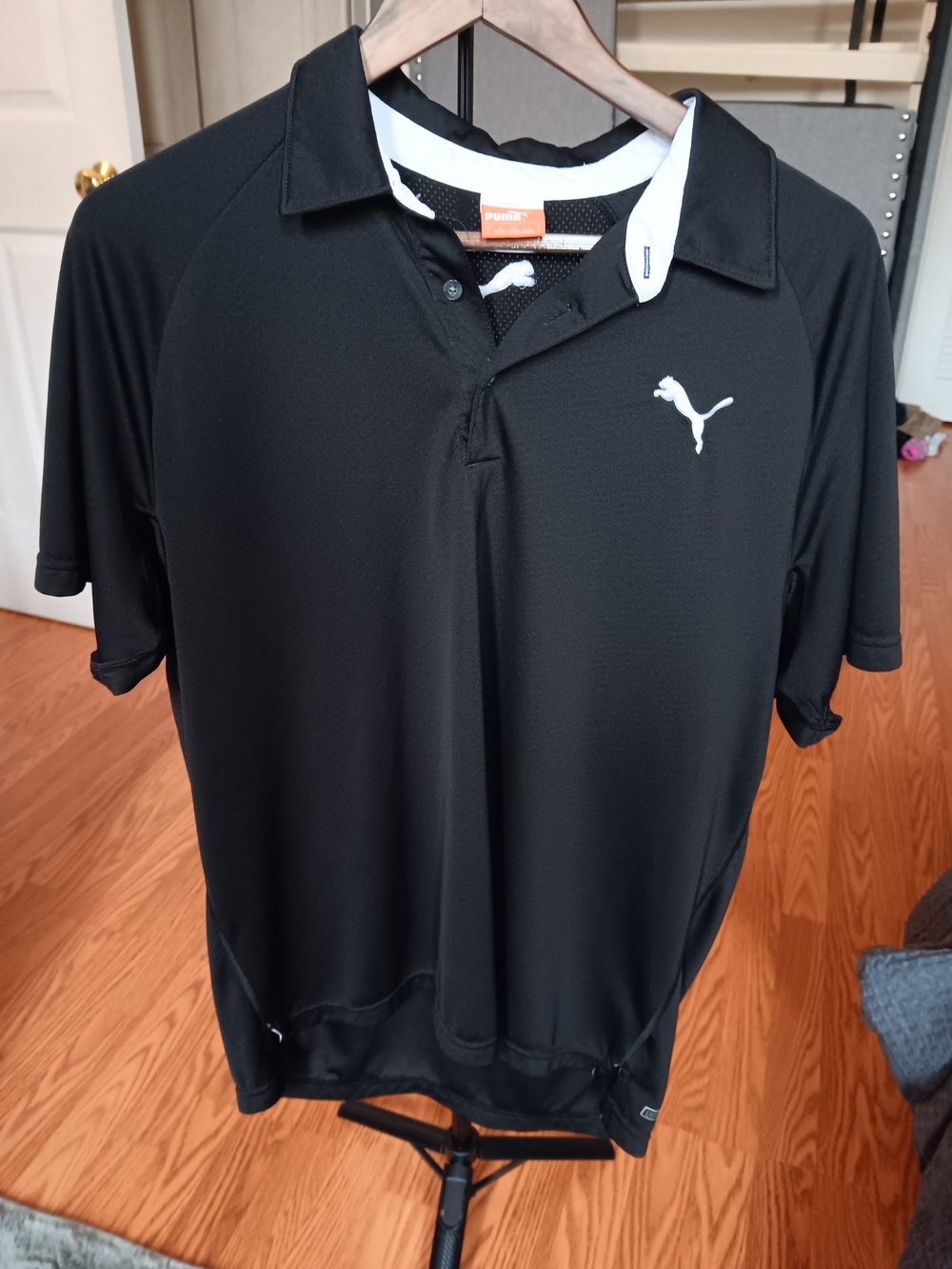 Puma Men's Black Short Sleeve Polo Shirt